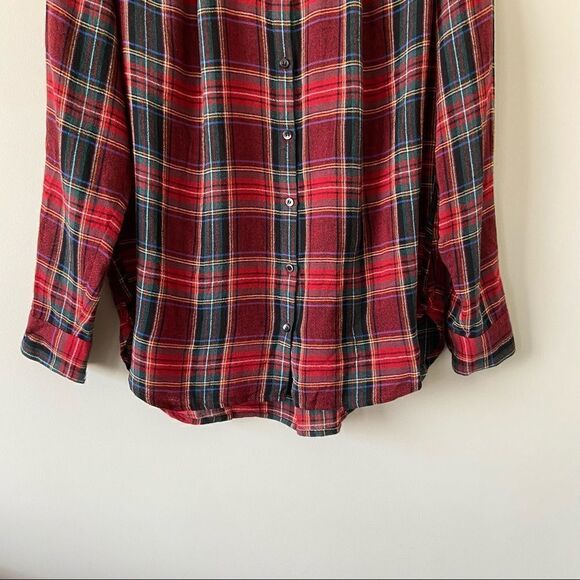 NWOT-MADEWELL Tartan Wool Blend Button Down - Picture 9 of 11